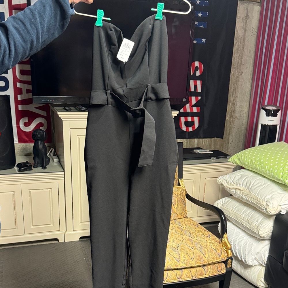 Windsor Black Belted Jumpsuit